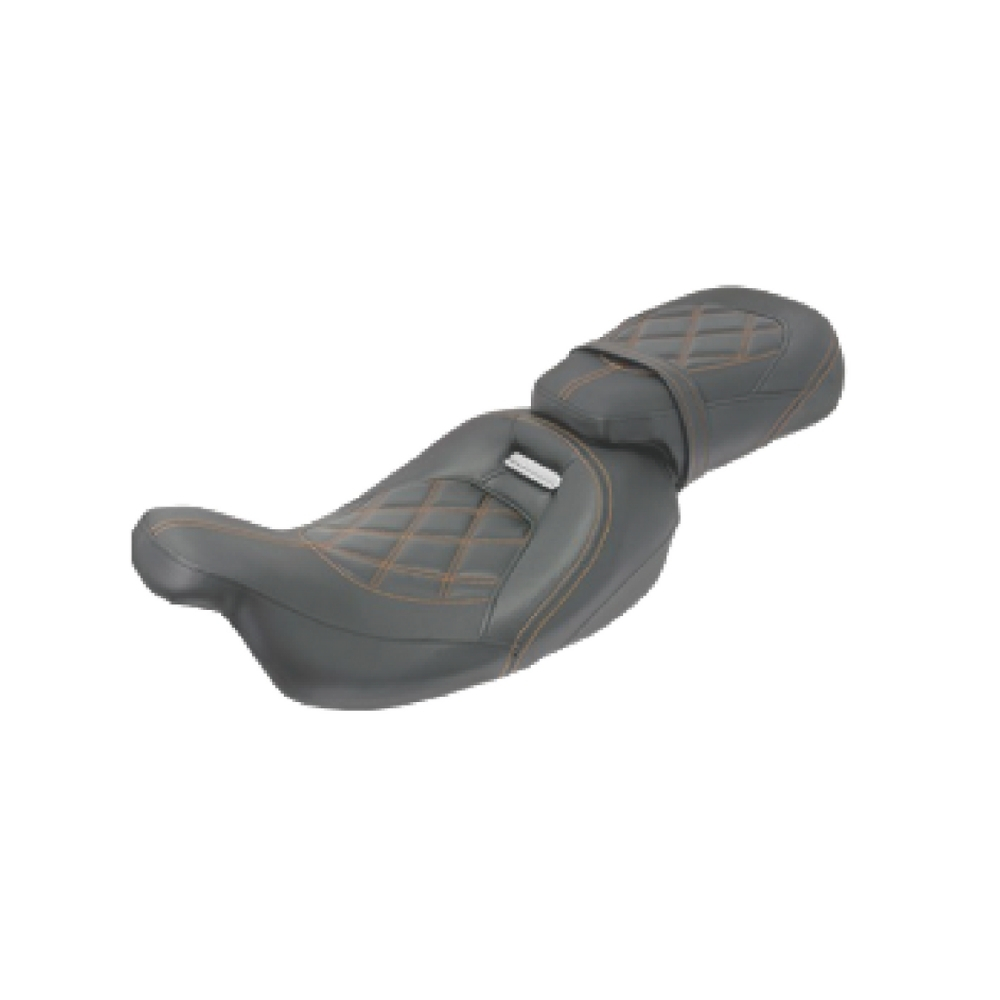 PG50-CB011803    Motorcycle two-up seat;orange  diamond stitching